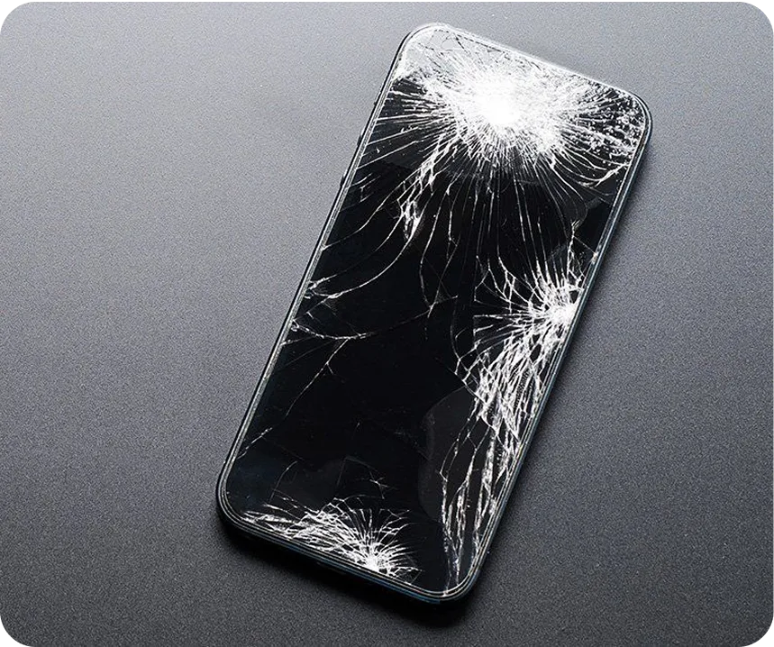 Cracked or shattered display